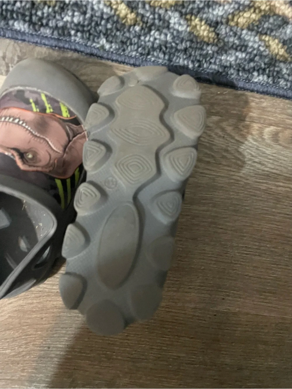Rare Kids' Gray Dinosaur Clog Shoes size9/10